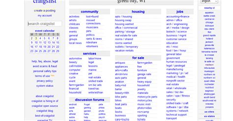 craigslist provides local classifieds and forums for jobs, housing, for sale, services, local community, and events. . Craiglist wisconsin